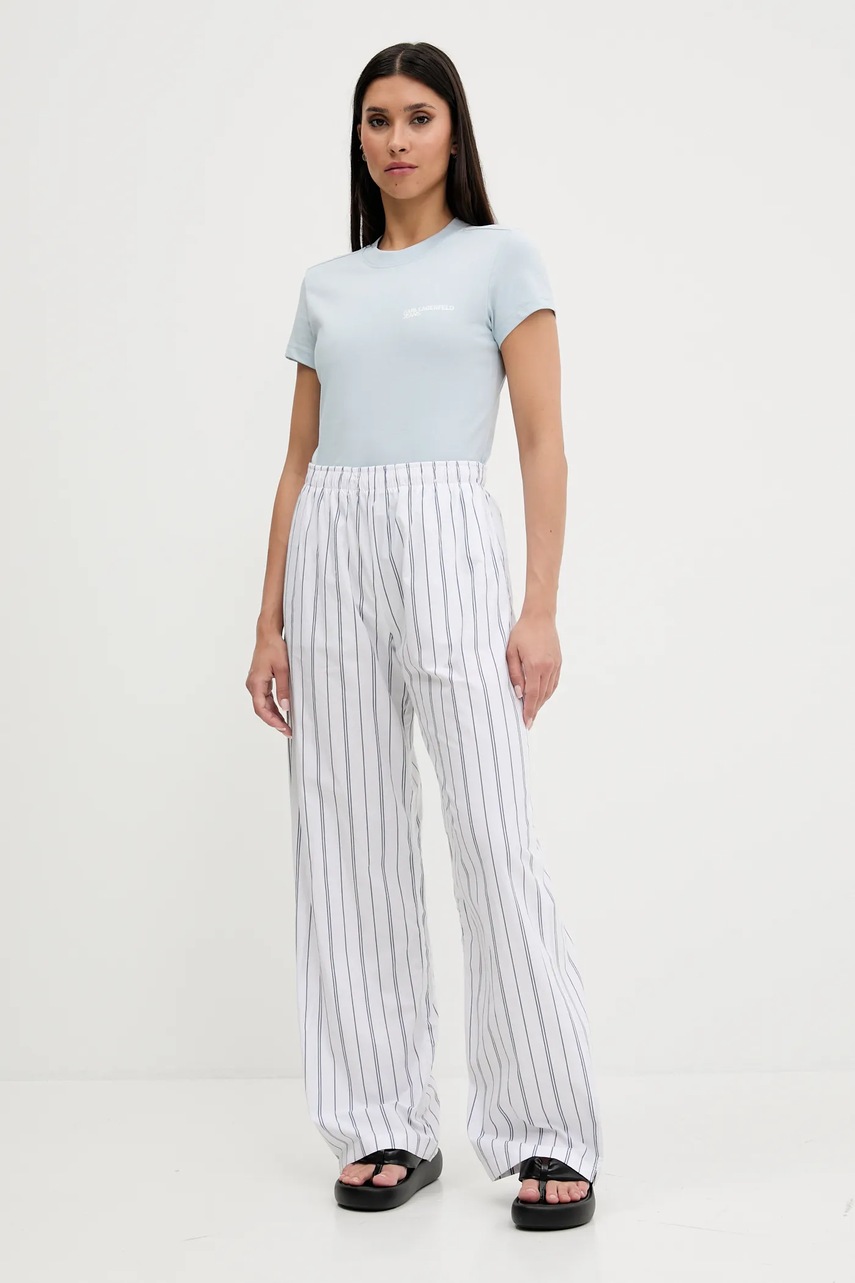 Хлопковая футболка Karl Lagerfeld Jeans цвет белый A1W17004