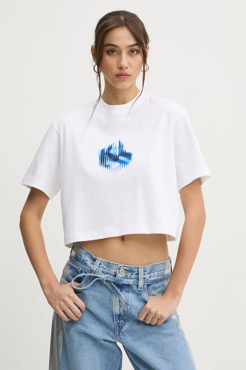 Karl Lagerfeld Jeans tricou din bumbac femei, culoarea alb, A1W17109