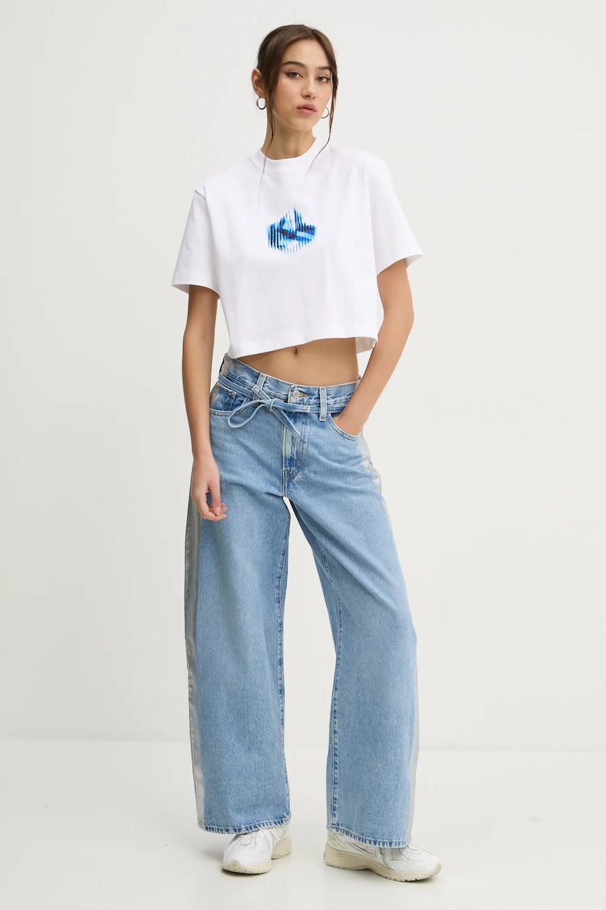 Хлопковая футболка Karl Lagerfeld Jeans женская цвет белый A1W17109 Хлопковая футболка Karl Lagerfeld Jeans женская цвет белый A1W17109