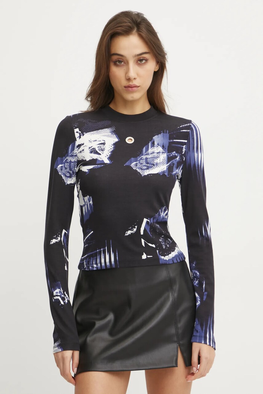 Karl Lagerfeld Jeans longsleeve femei, culoarea negru, A1W17038