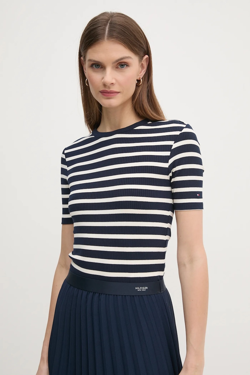 Tričko Tommy Hilfiger tmavomodrá barva, WW0WW43918