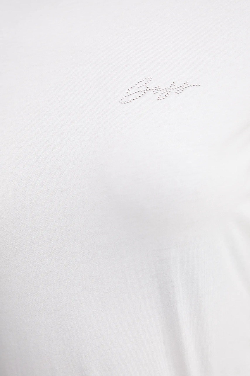 Βαμβακερό μπλουζάκι BOSS Orange γυναικείο, χρώμα: άσπρο, 50535322 φωτογραφία