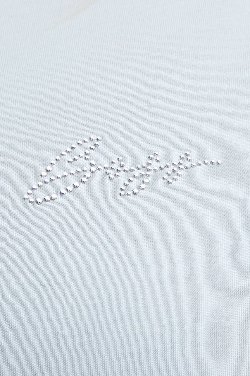 Βαμβακερό μπλουζάκι BOSS Orange γυναικείο, χρώμα: μπλε, 50535322 φωτογραφία