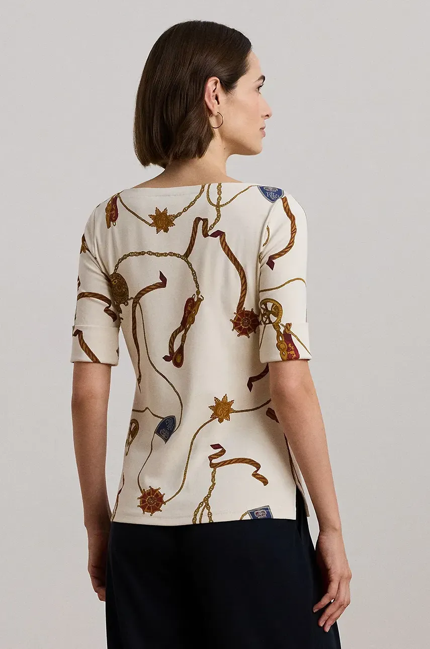 Хлопковая футболка Lauren Ralph Lauren женская цвет белый 200957614 Хлопковая футболка Lauren Ralph Lauren женская цвет белый 200957614
