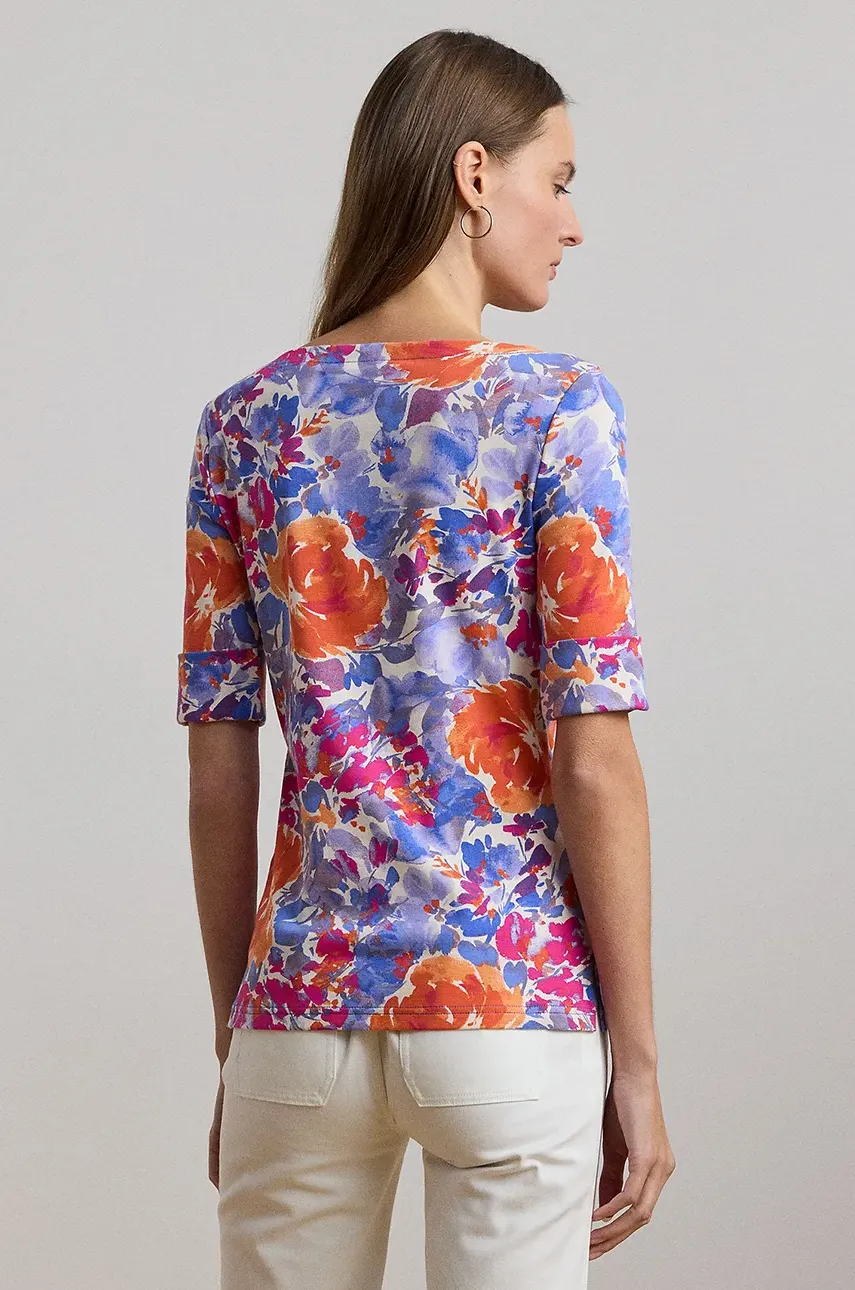 Хлопковая футболка Lauren Ralph Lauren женская цвет белый 200957667 Хлопковая футболка Lauren Ralph Lauren женская цвет белый 200957667