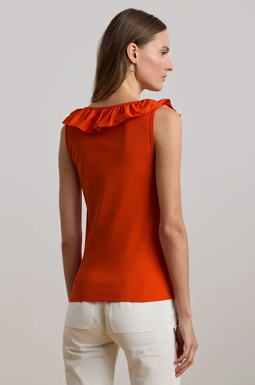 Хлопковый топ Lauren Ralph Lauren цвет оранжевый 200957654 Хлопковый топ Lauren Ralph Lauren цвет оранжевый 200957654
