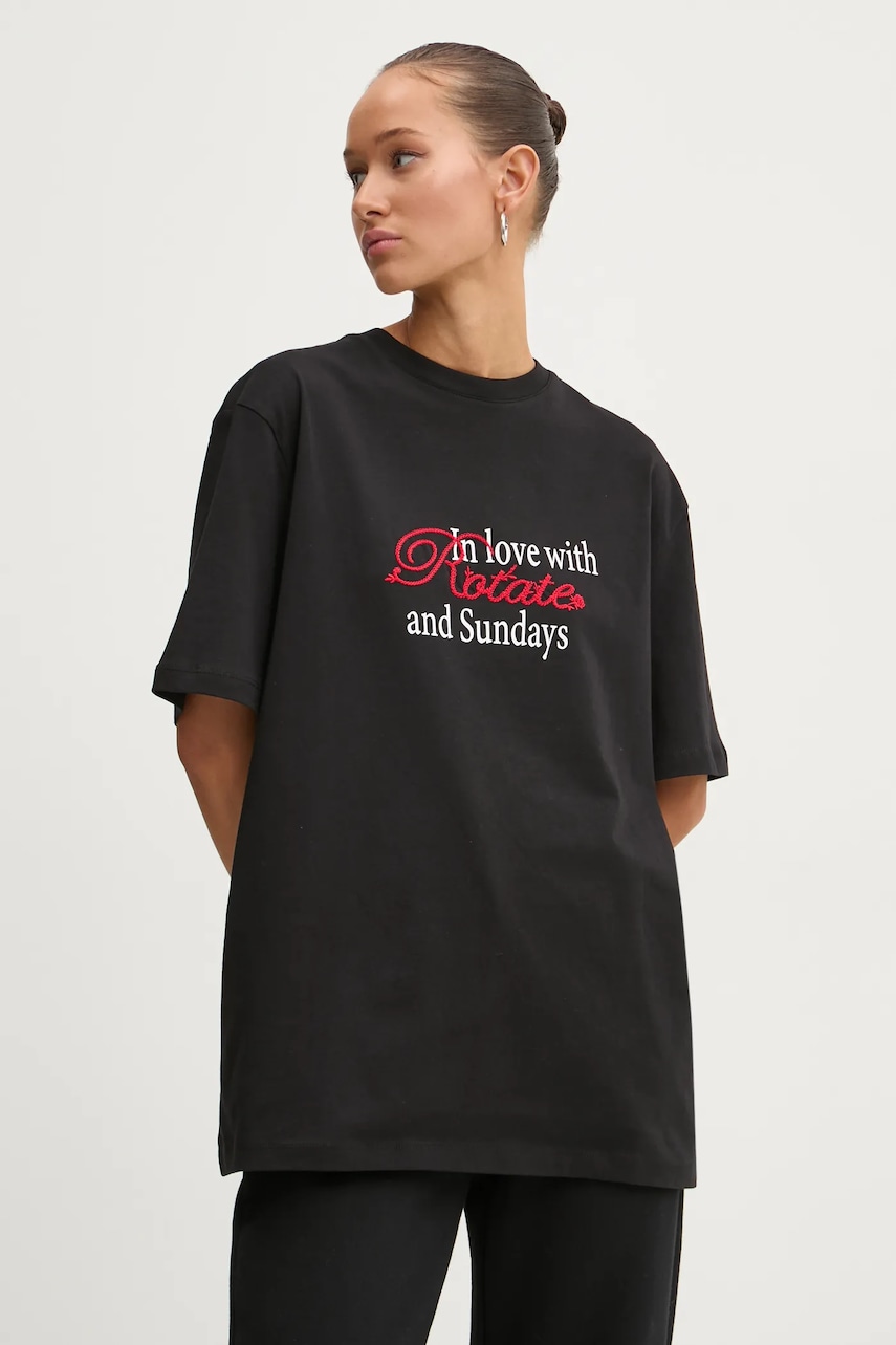 Rotate tricou din bumbac femei, culoarea negru, 113421100 Rotate tricou din bumbac femei, culoarea negru, 113421100