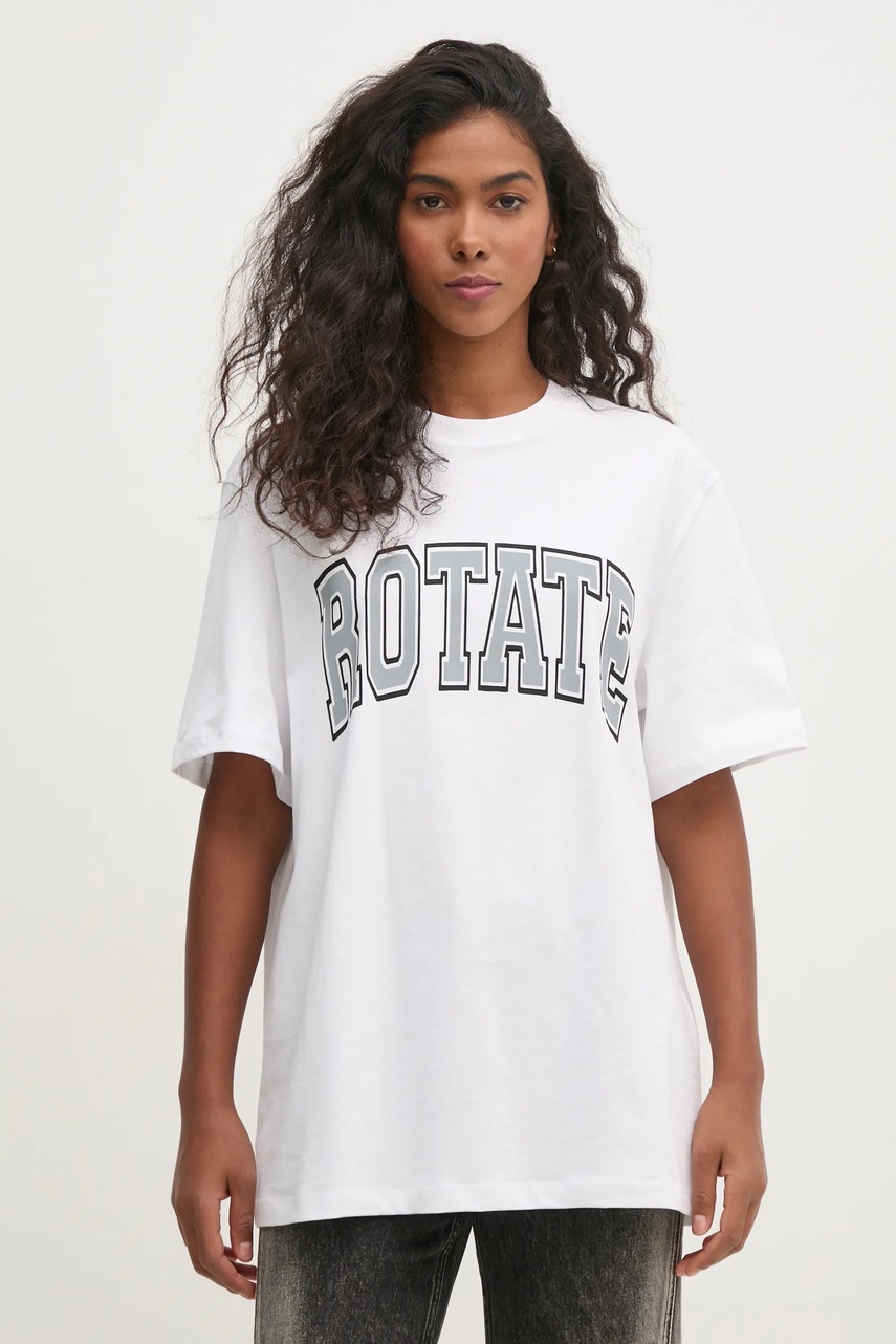 Rotate tricou din bumbac femei, culoarea alb, 113723400