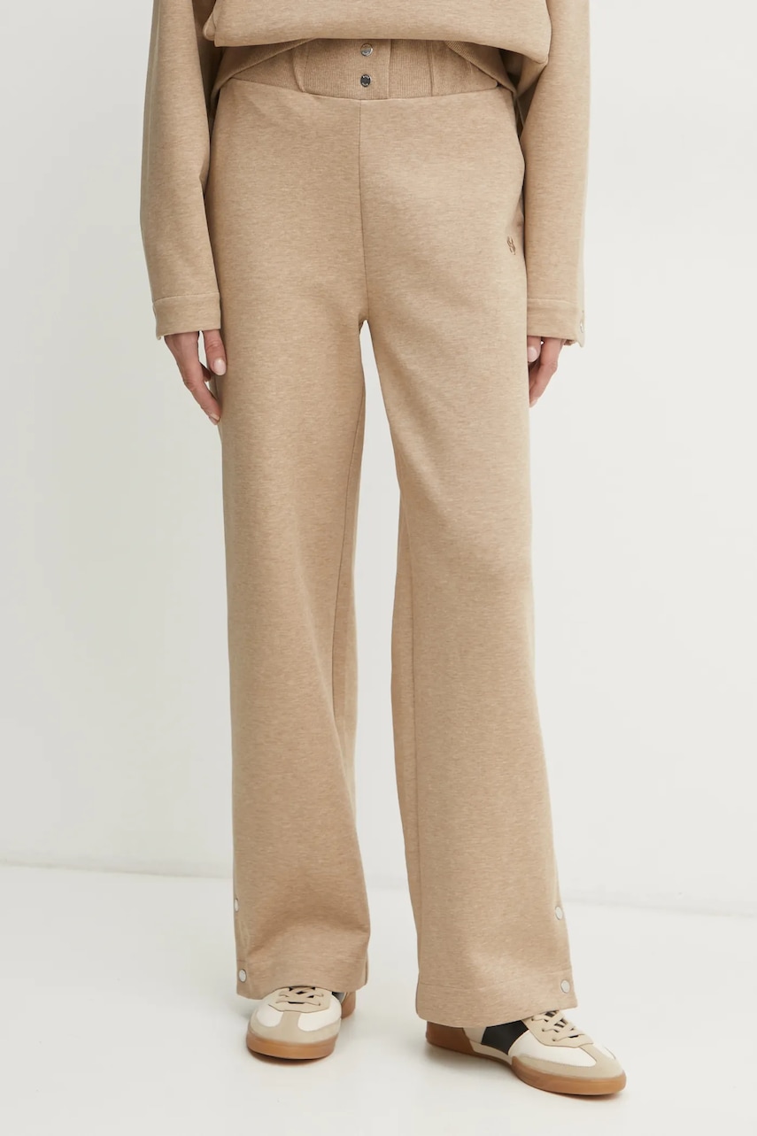 BOSS pantaloni de trening culoarea bej, melanj, 50532017