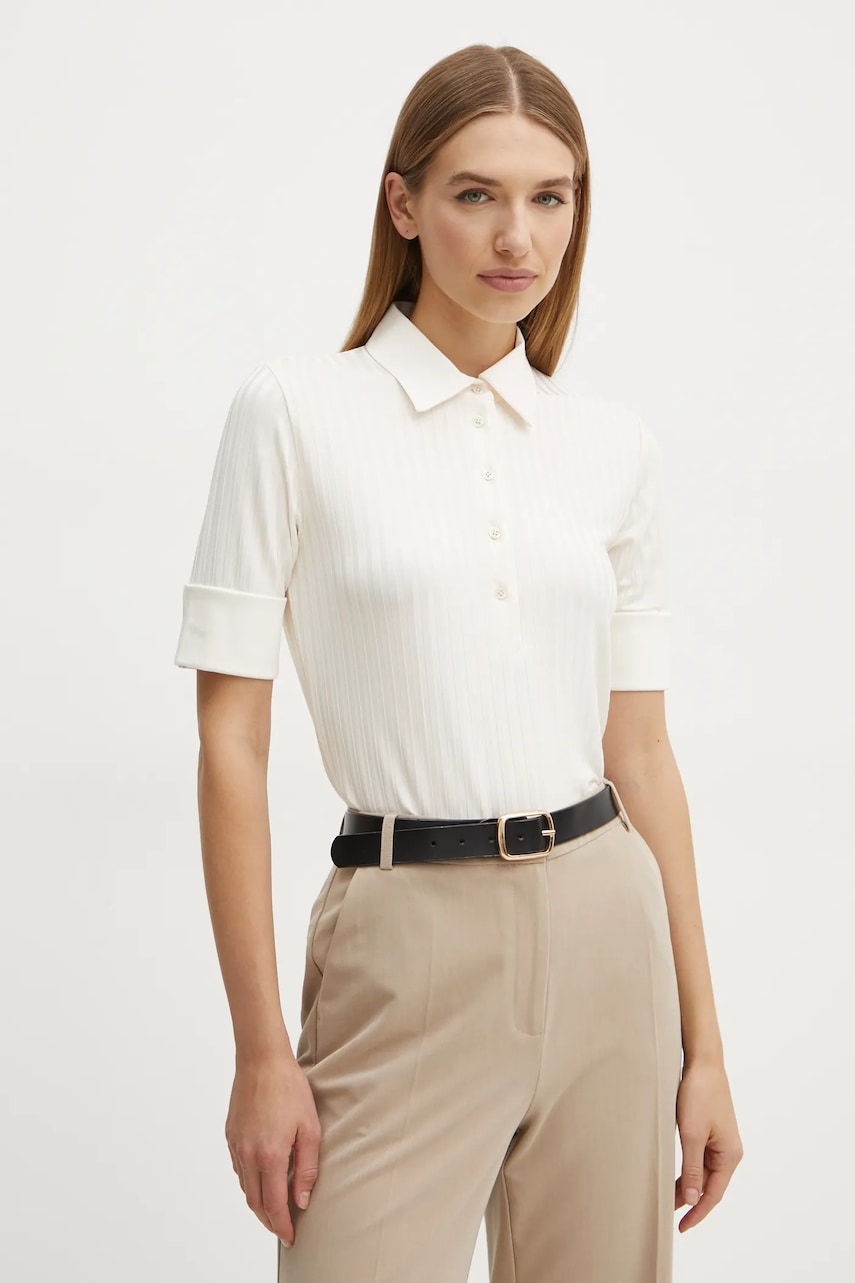 BOSS tricou polo femei, culoarea bej, 50532051