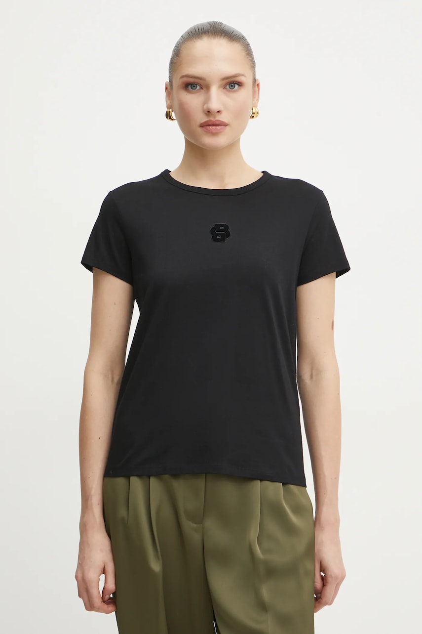 BOSS tricou din bumbac femei, culoarea negru, 50534800
