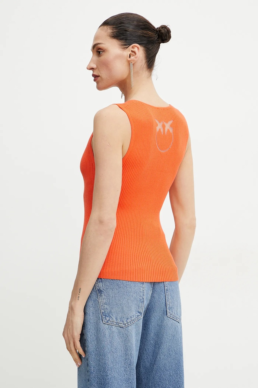 Levně Hedvábný top Pinko oranžová barva, 104808 A1KW