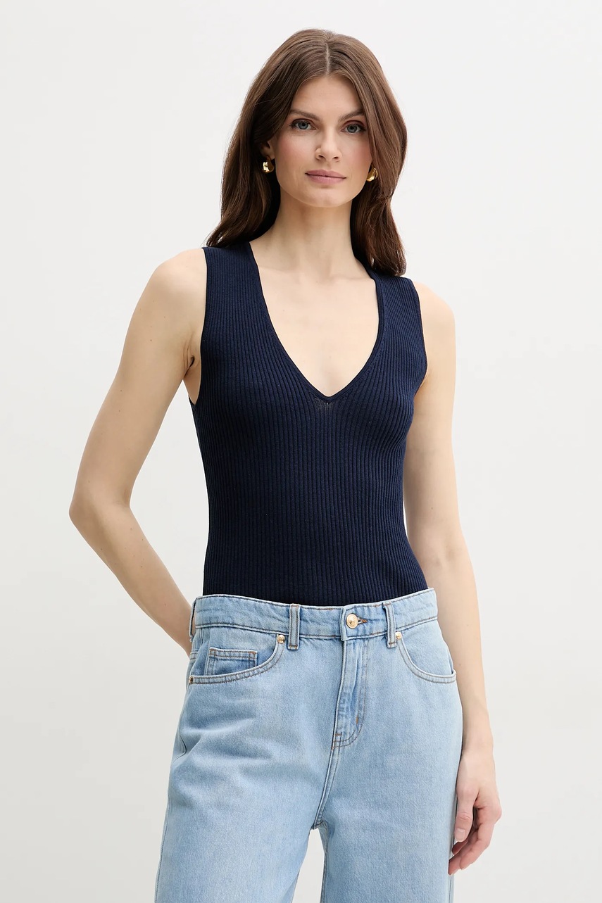 Levně Hedvábný top Pinko tmavomodrá barva, 104808 A1KW