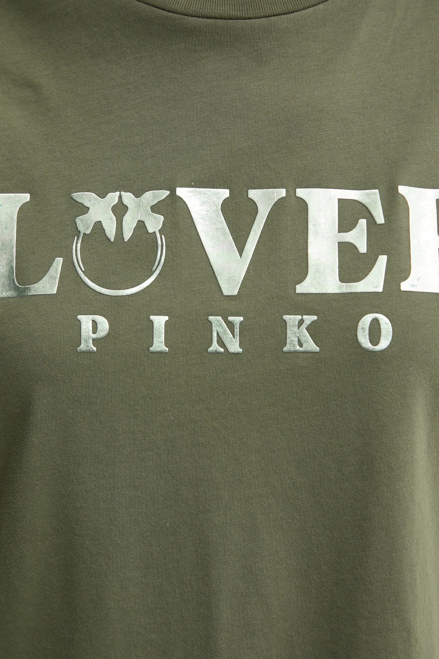 Бавовняна футболка Pinko жіноча колір зелений 104605 A2D1 
