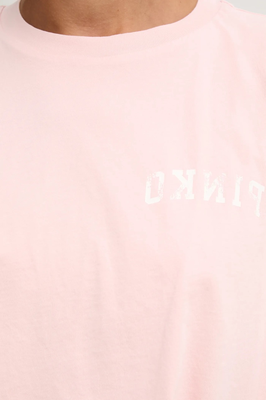 Βαμβακερό μπλουζάκι Pinko γυναικείο, χρώμα: ροζ, 104257 A2C0 φωτογραφία