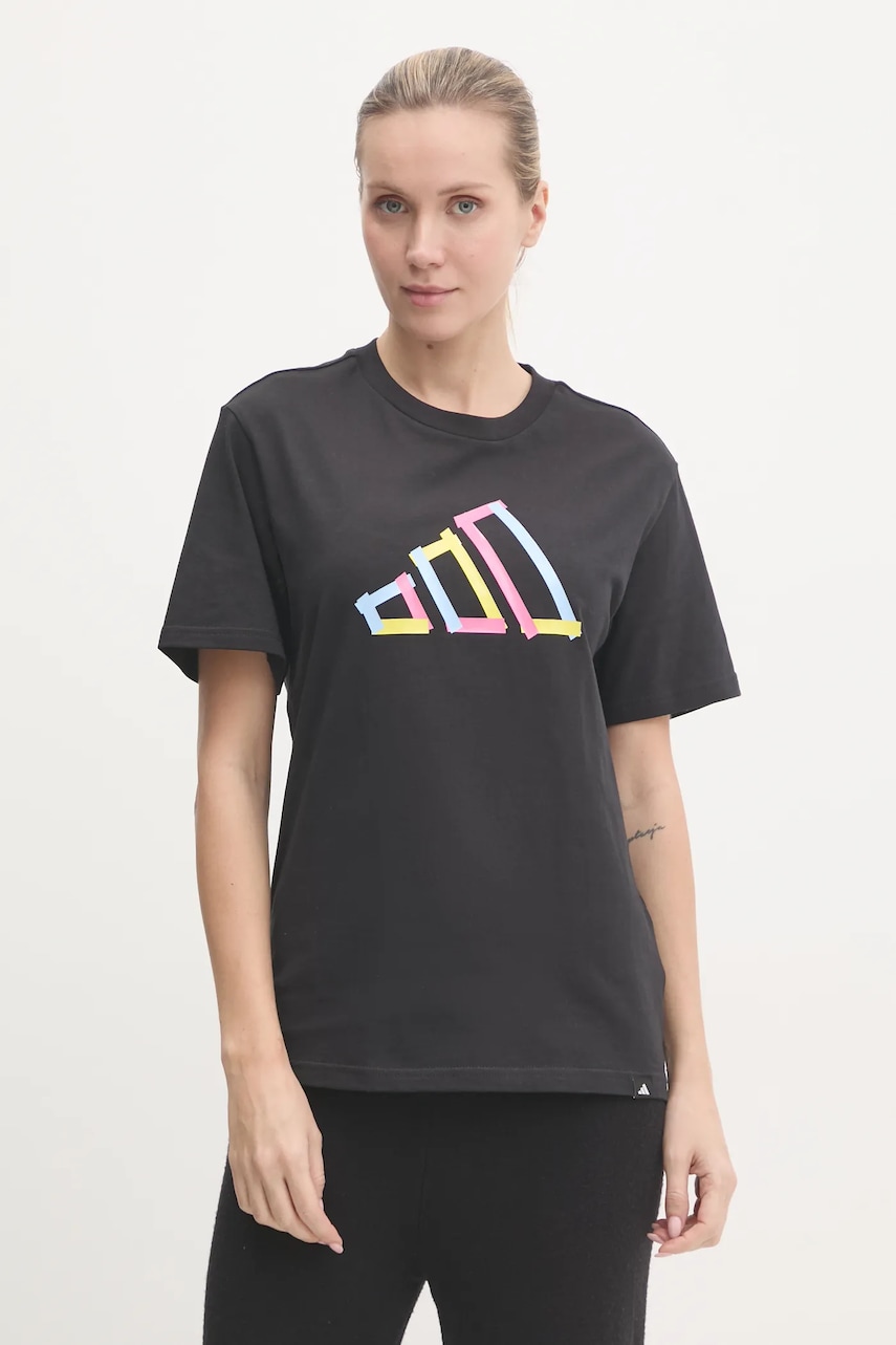 adidas tricou din bumbac W T FILL TEE femei, culoarea negru, JN9087 adidas tricou din bumbac W T FILL TEE femei, culoarea negru, JN9087