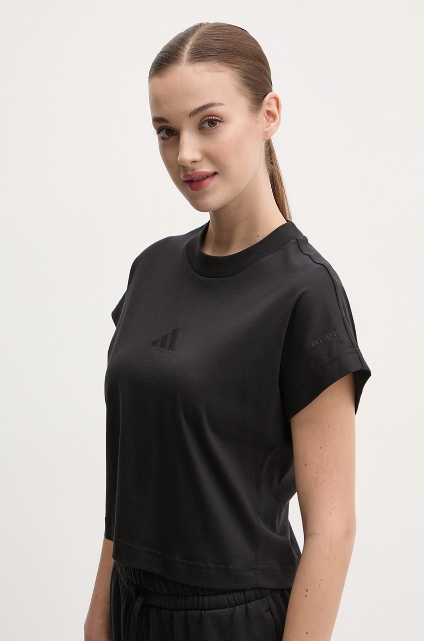 adidas tricou din bumbac ALL SZN femei, culoarea negru, JJ1235
