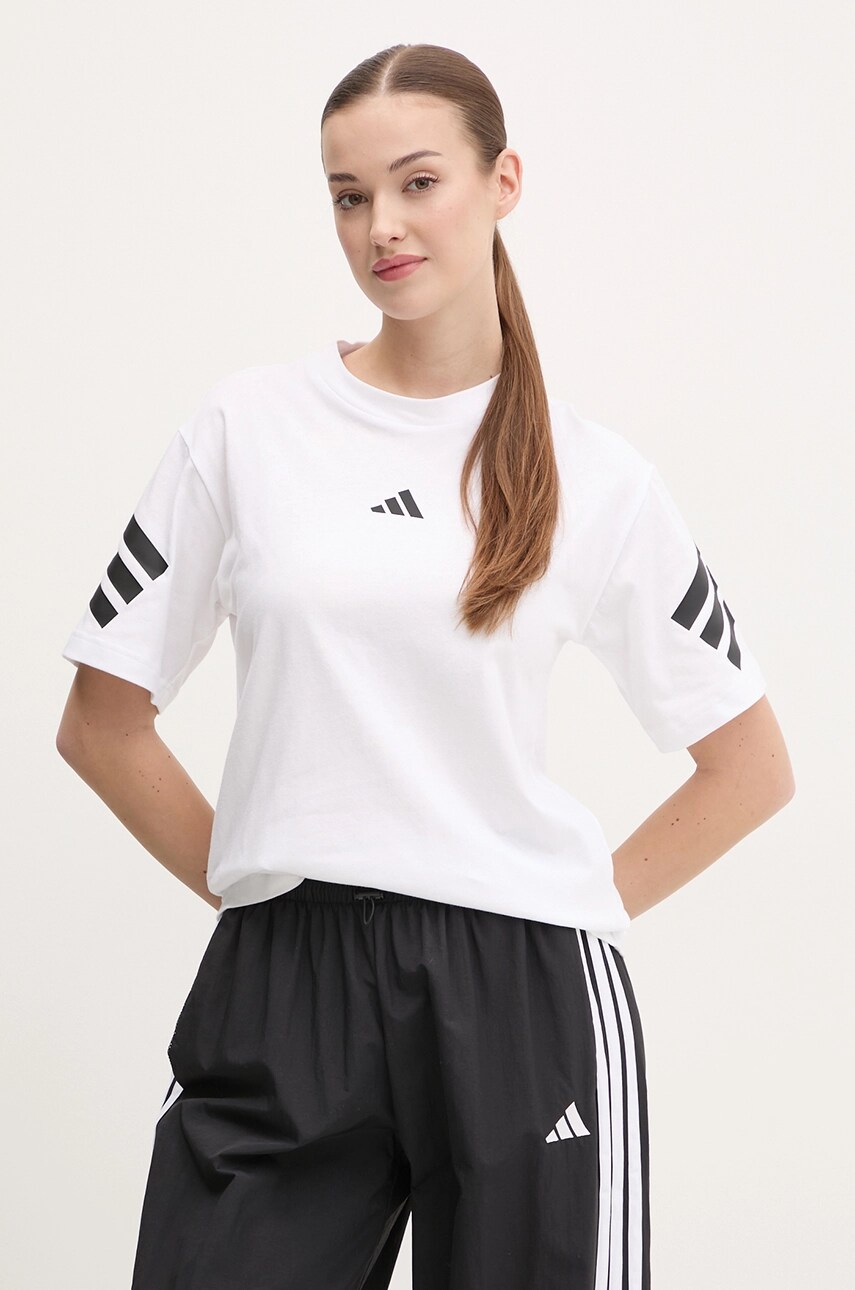 adidas tricou din bumbac Future Icons femei, culoarea alb, JE0238