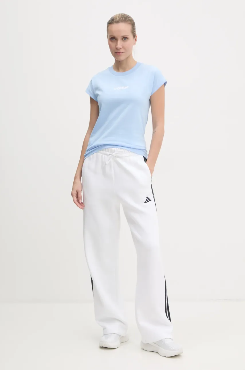 Хлопковая футболка adidas Essentials Linear женская JG8660 Хлопковая футболка adidas Essentials Linear женская JG8660