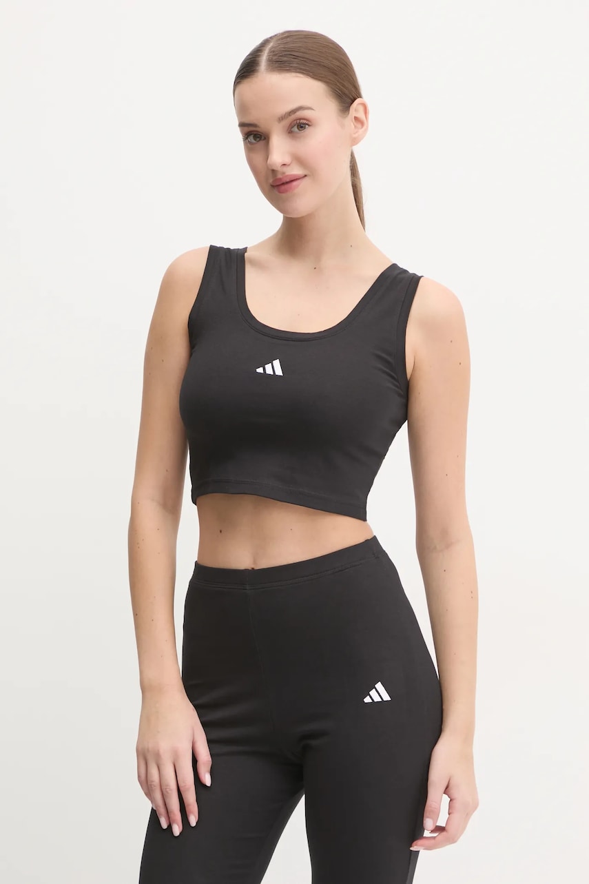 adidas top Essentials femei, culoarea negru, JE1321 adidas top Essentials femei, culoarea negru, JE1321