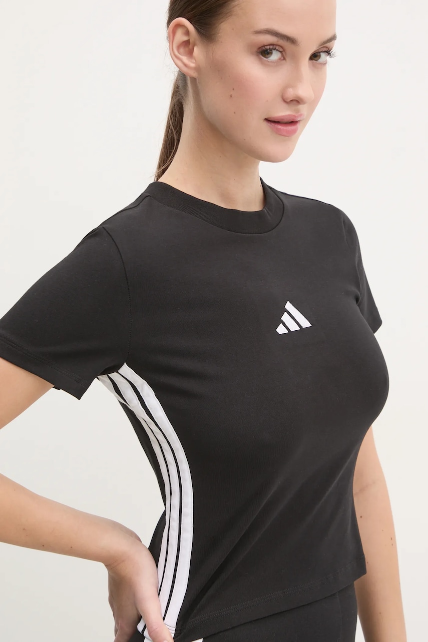 adidas tricou Essentials femei, culoarea negru, JC8325 adidas tricou Essentials femei, culoarea negru, JC8325