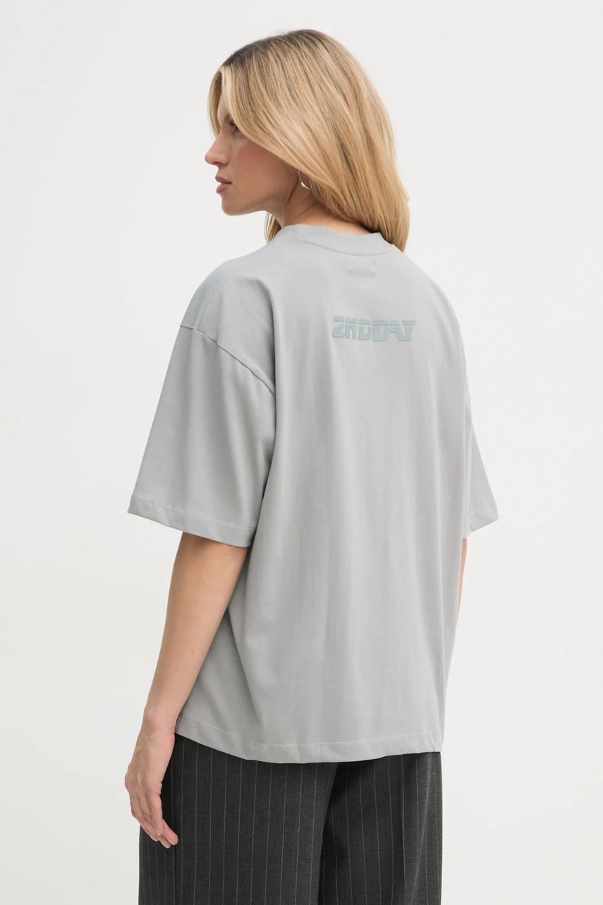 Βαμβακερό μπλουζάκι 2NDDAY Arale γυναικείο, χρώμα: γκρι, 2251246315 φωτογραφία