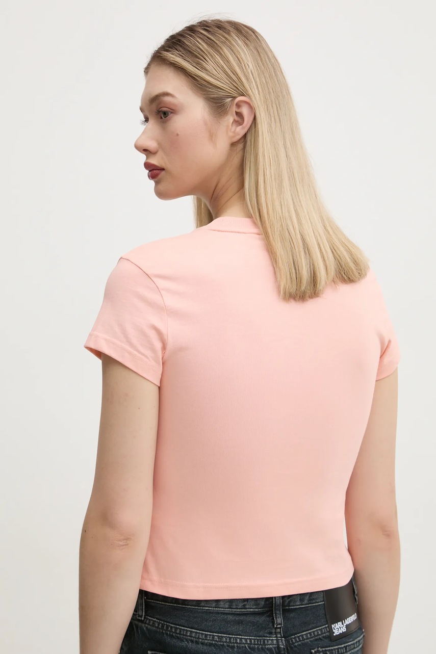 Βαμβακερό μπλουζάκι adidas Originals Essential γυναικείο, χρώμα: πορτοκαλί, JC8971 φωτογραφία