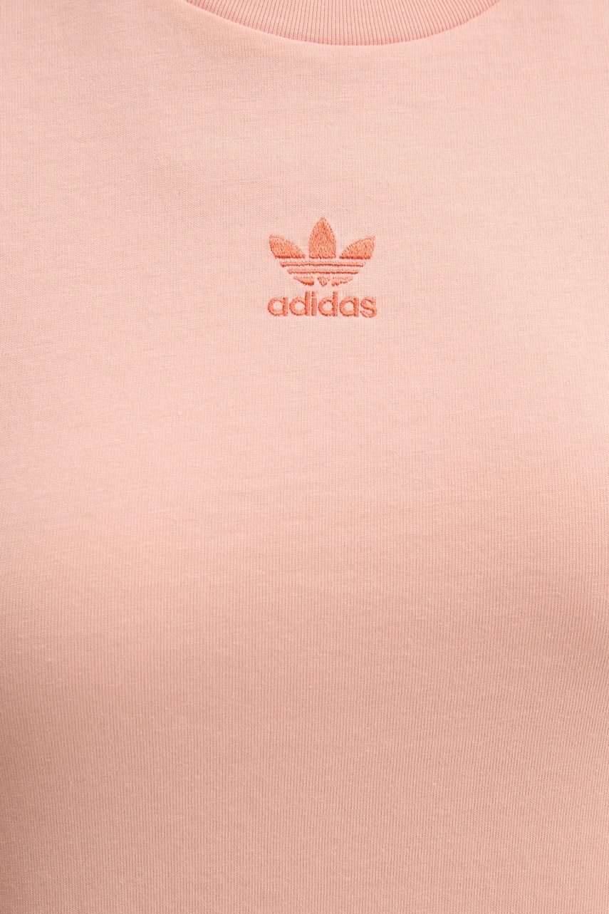 Βαμβακερό μπλουζάκι adidas Originals Essential γυναικείο, χρώμα: πορτοκαλί, JC8971 φωτογραφία