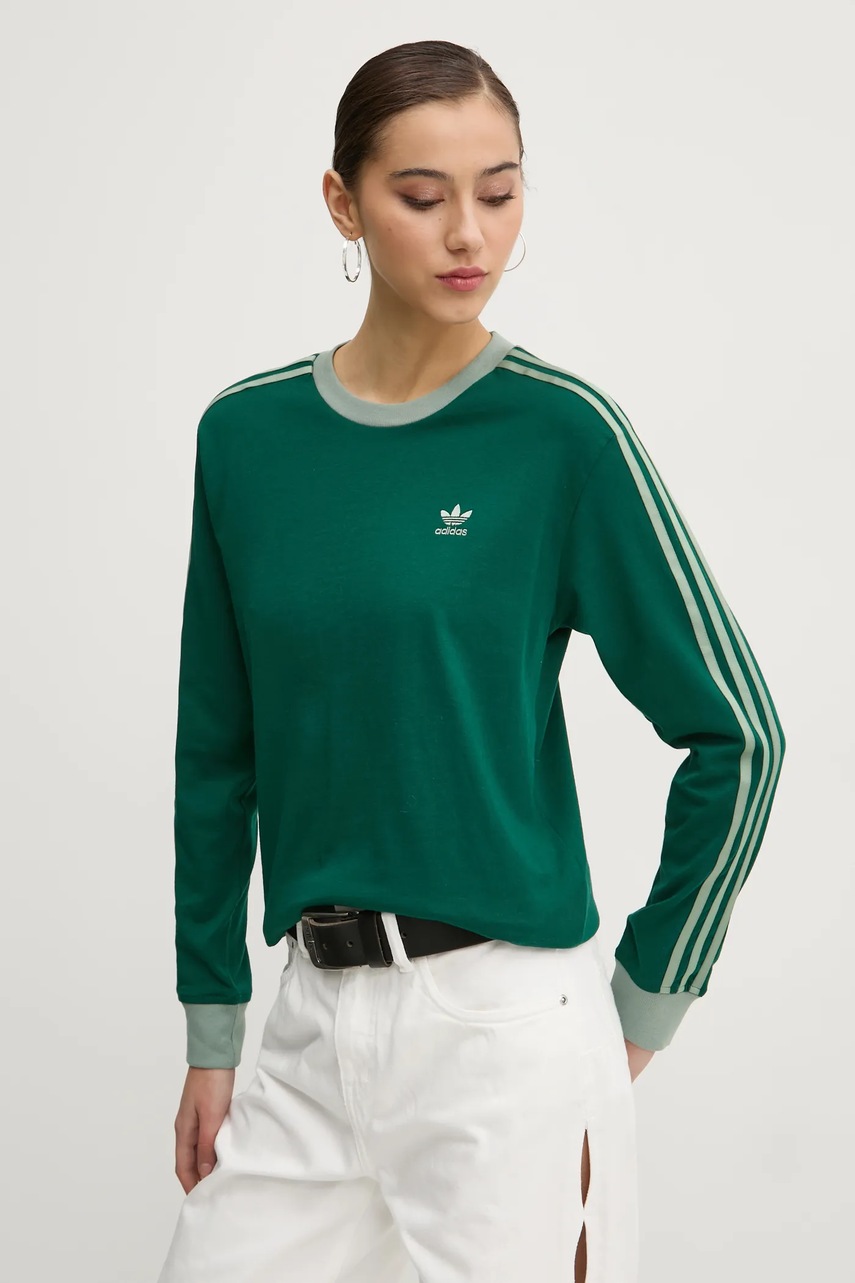 adidas Originals longsleeve din bumbac 3-Stripes JC5775
