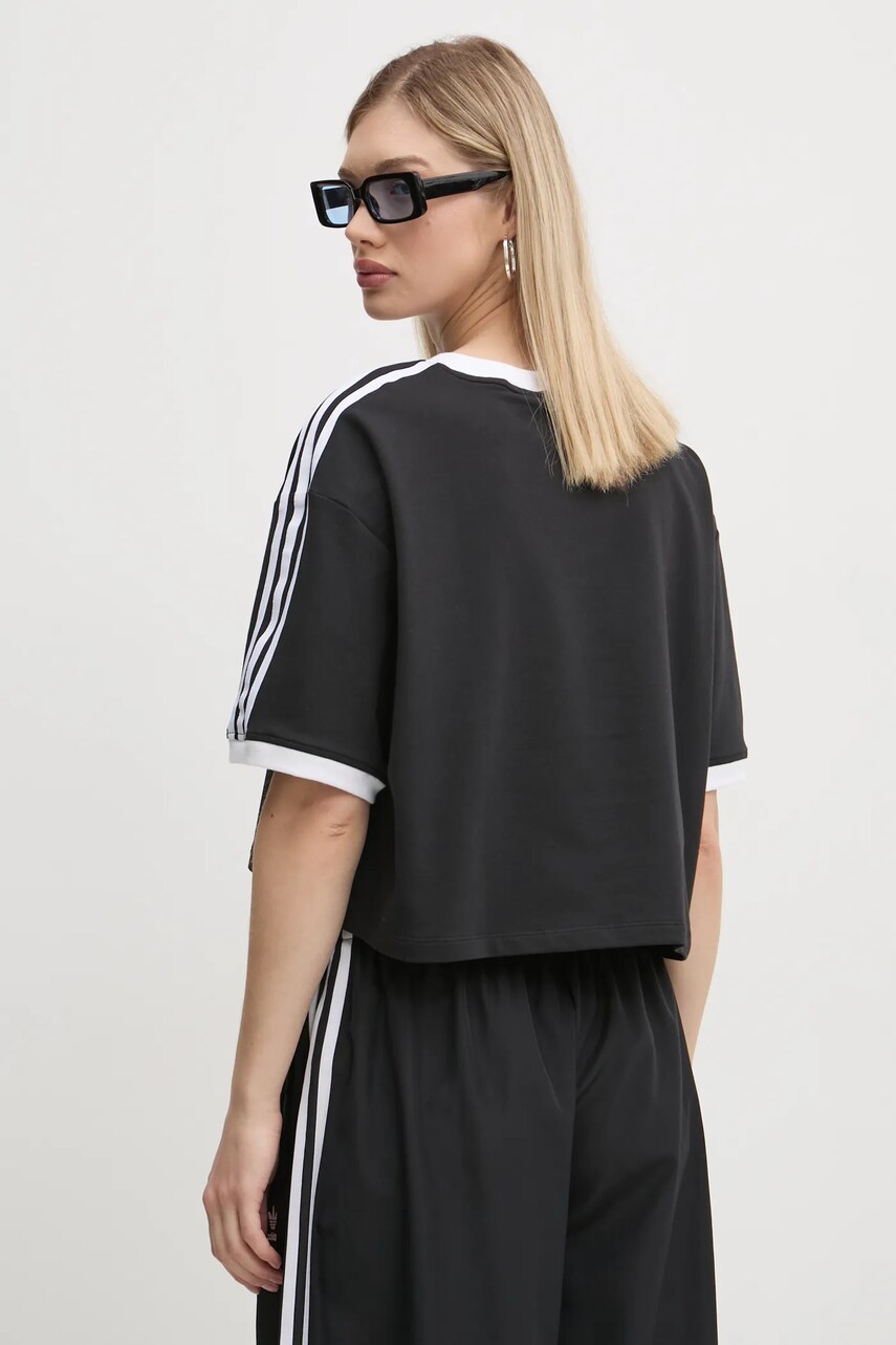 adidas Originals t-shirt 3S LOOSE CROP T női, fekete, JC8149 termék 2. képe
