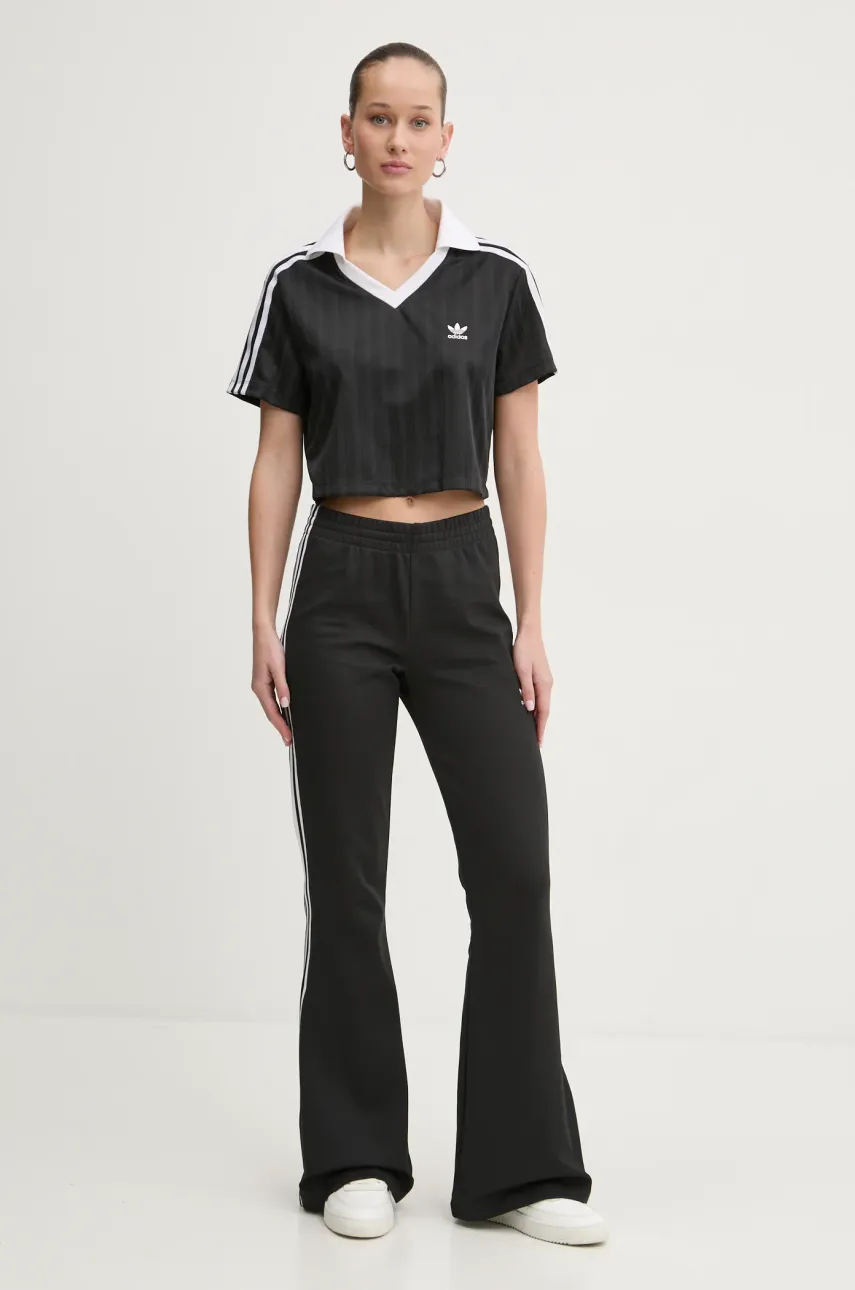 Футболка adidas Originals V-NECK POLO женская цвет чёрный JD2606 Футболка adidas Originals V-NECK POLO женская цвет чёрный JD2606