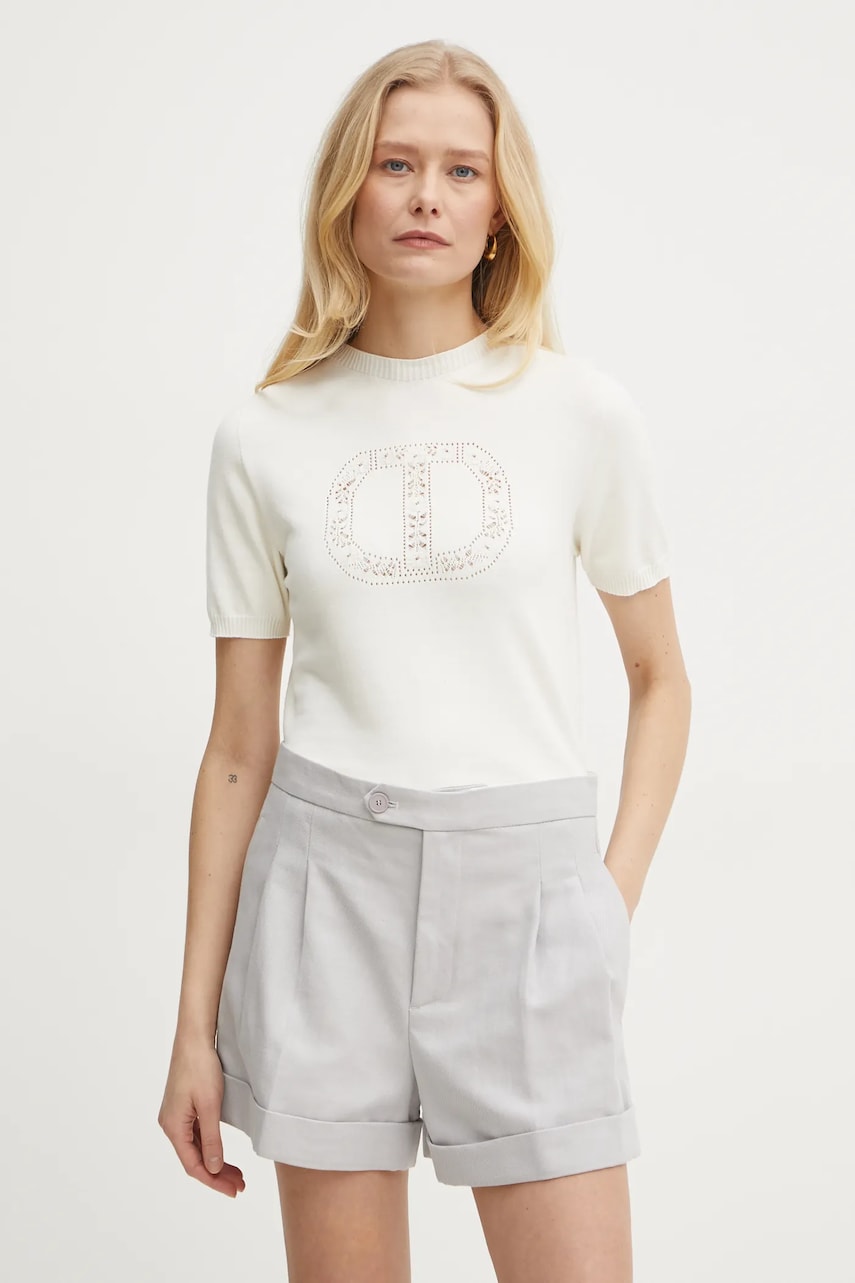 Levně Svetr Twinset dámský, béžová barva, lehký, 251TP3430
