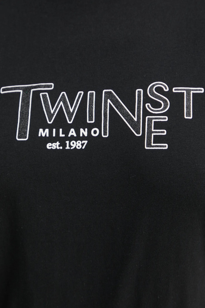 Βαμβακερό μπλουζάκι Twinset γυναικείο, χρώμα: μαύρο, 251TP2540 φωτογραφία