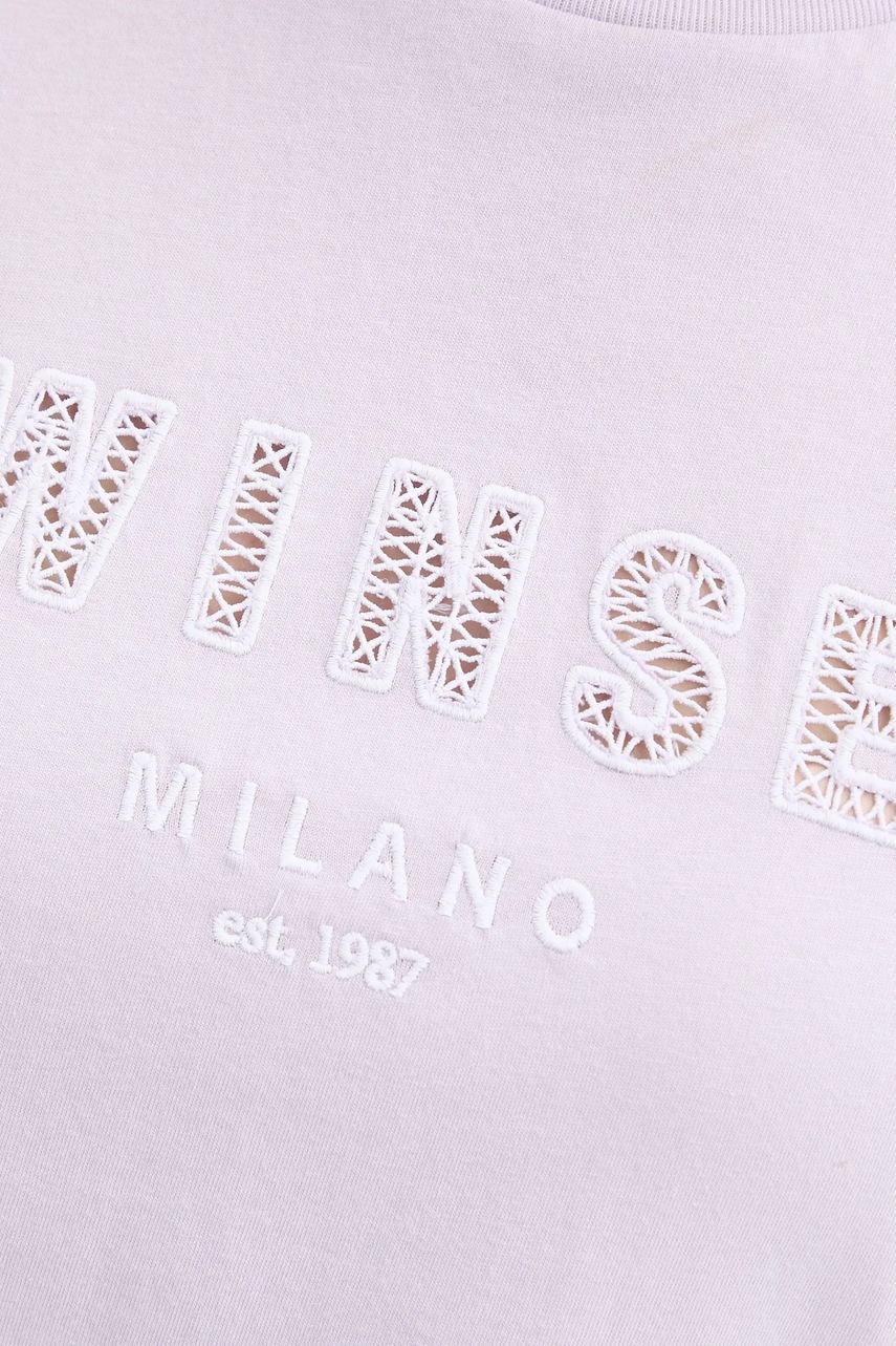 Βαμβακερό μπλουζάκι Twinset γυναικείο, χρώμα: μοβ, 251TT2041 φωτογραφία