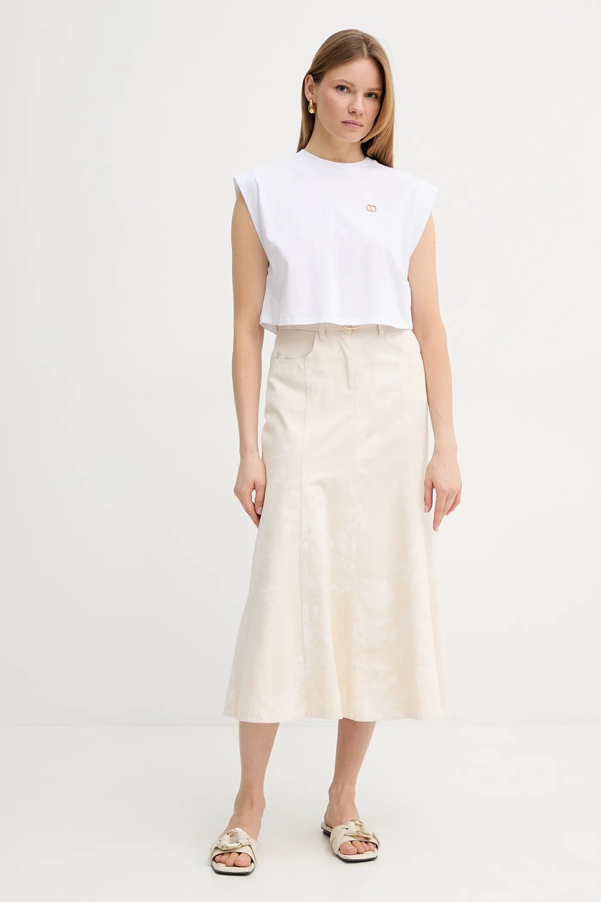 Хлопковая футболка Twinset цвет белый 251TT2043