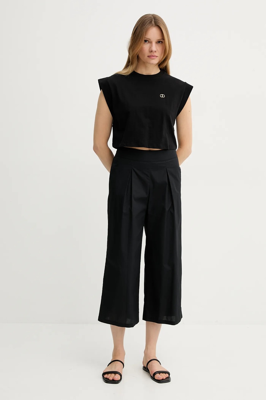 Хлопковая футболка Twinset цвет чёрный 251TT2043