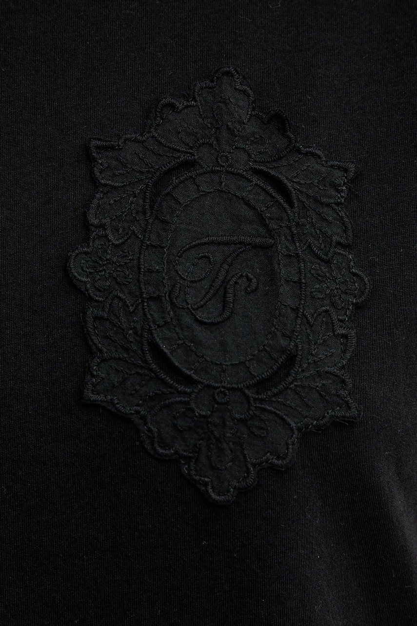 Βαμβακερό μπλουζάκι Twinset χρώμα: μαύρο, 251TT2044 φωτογραφία