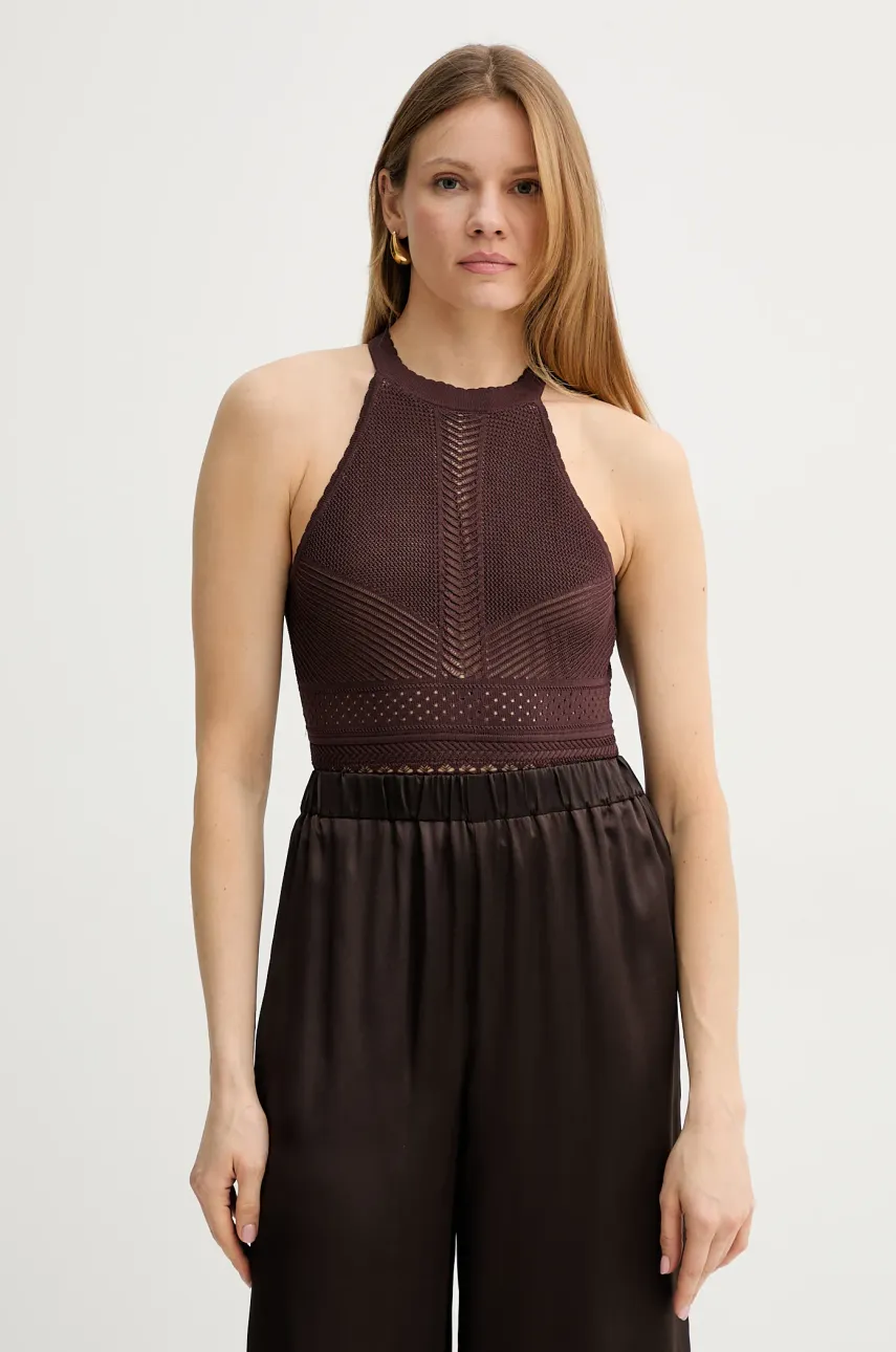 Levně Body Twinset dámské, hnědá barva, 251TT3311
