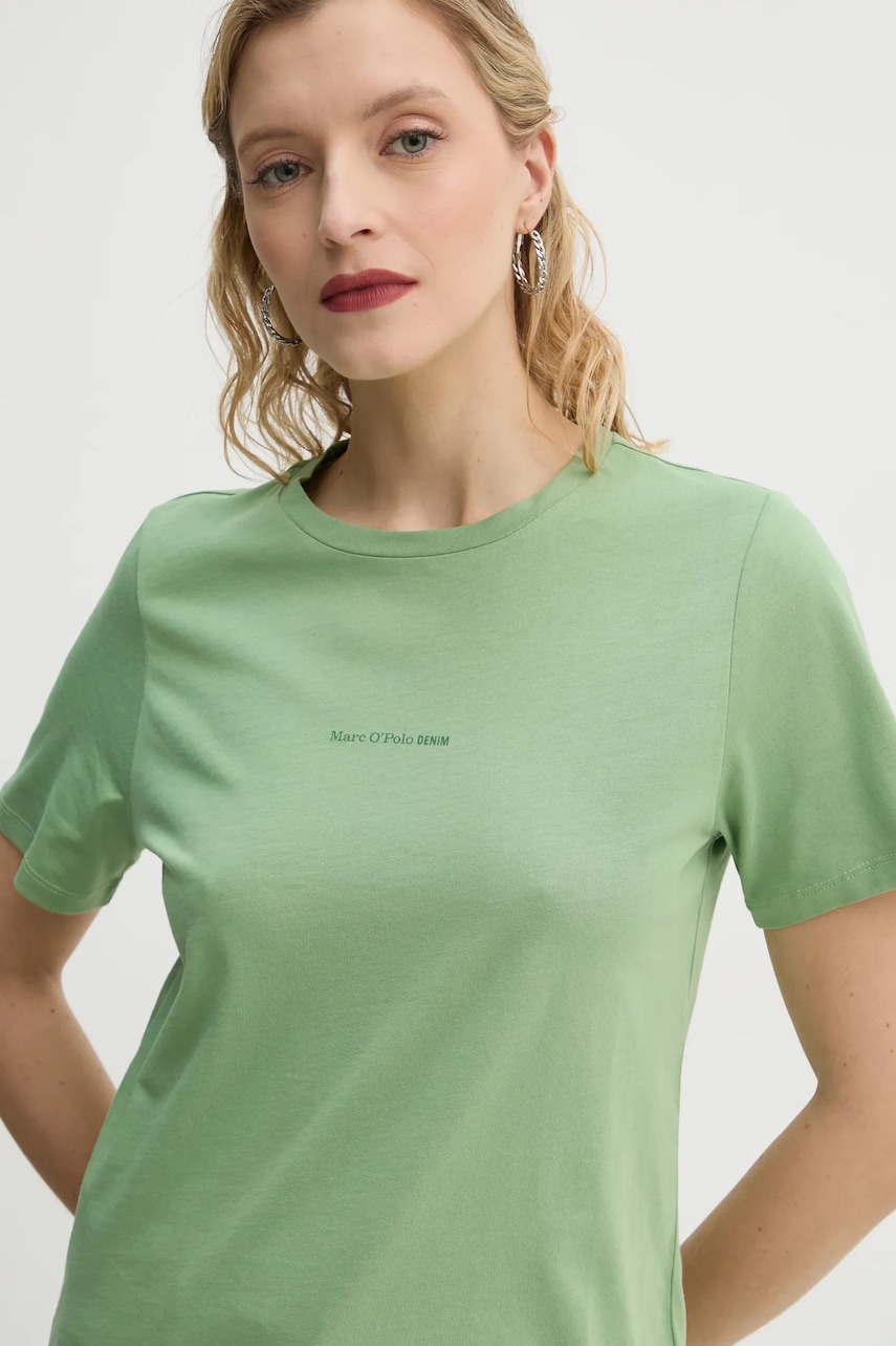 Marc O'Polo tricou din bumbac femei, culoarea verde, 5000005467 Marc O'Polo tricou din bumbac femei, culoarea verde, 5000005467