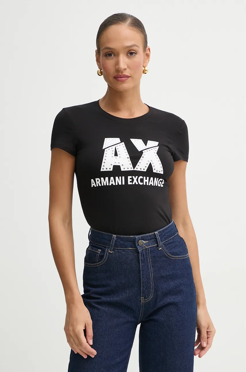 Armani Exchange tricou femei, culoarea negru, 8NYT86 Y8C7Z