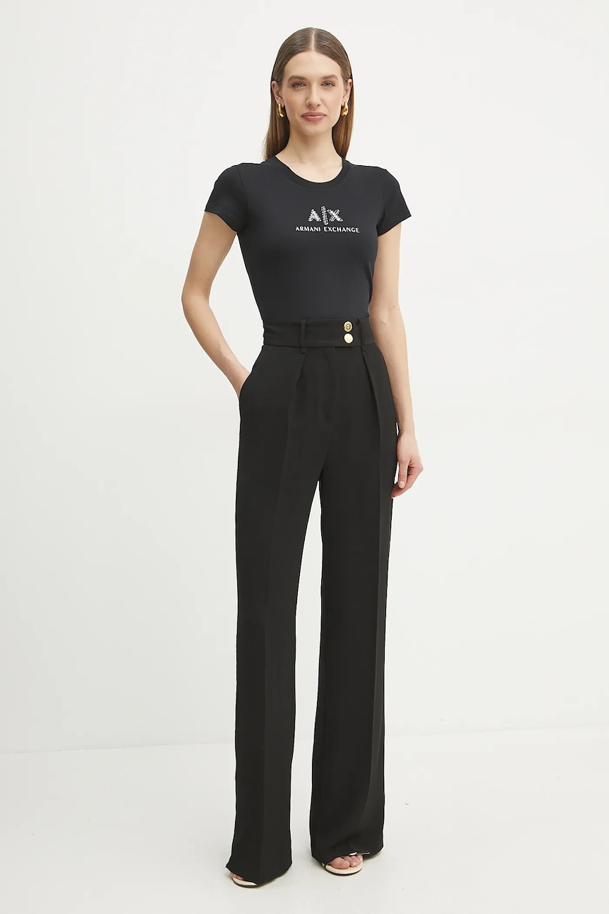 Хлопковая футболка Armani Exchange женская цвет чёрный XW000386 AF10354 Хлопковая футболка Armani Exchange женская цвет чёрный XW000386 AF10354