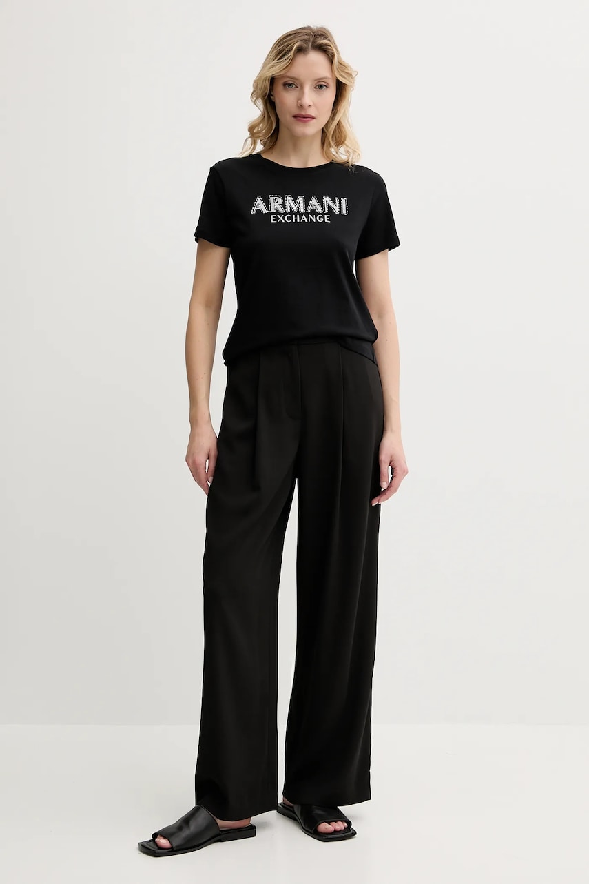 Хлопковая футболка Armani Exchange женская цвет чёрный XW000387 AF10354 Хлопковая футболка Armani Exchange женская цвет чёрный XW000387 AF10354