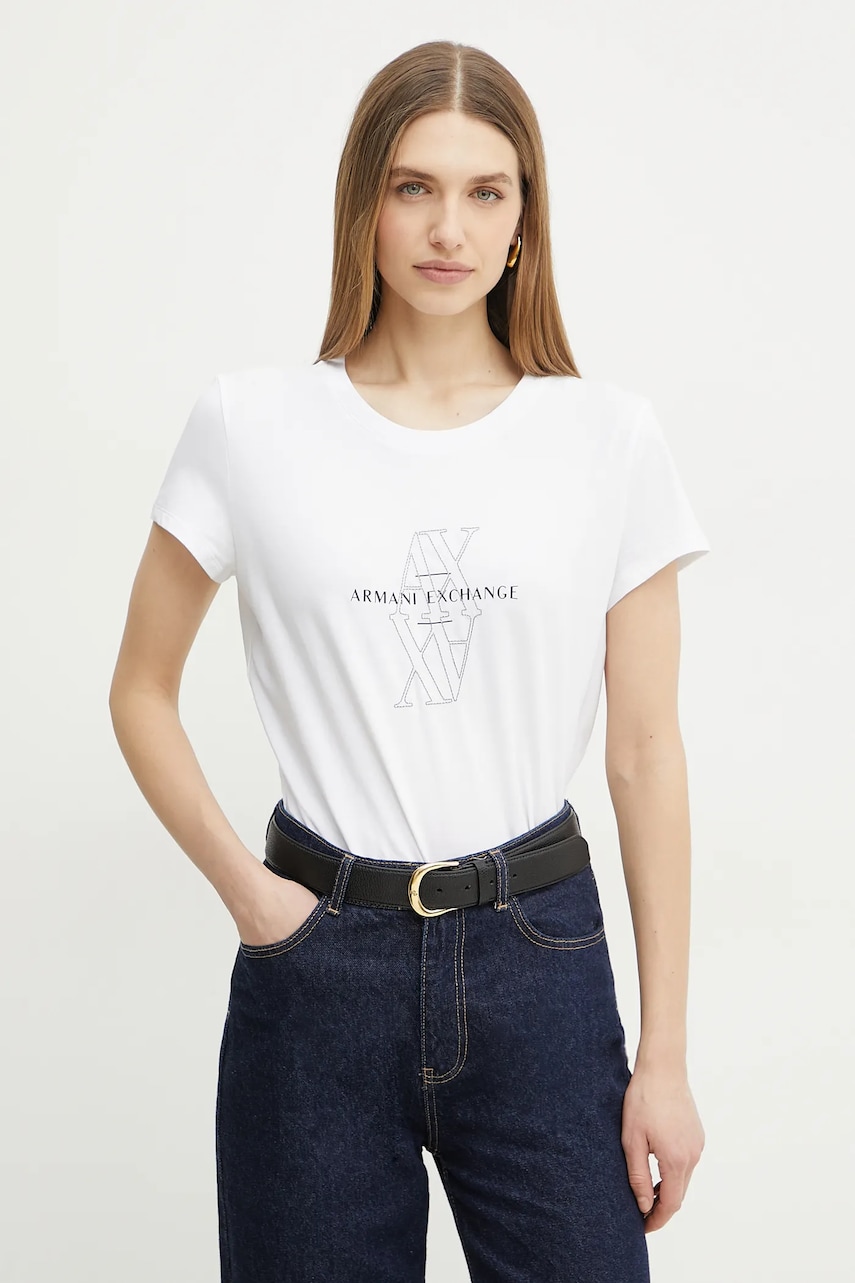 Armani Exchange tricou femei, culoarea alb, XW000512 AF11929