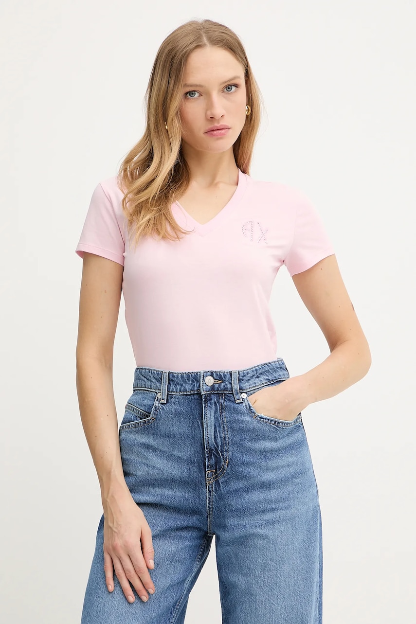 Armani Exchange tricou culoarea roz, XW000606 AF10355