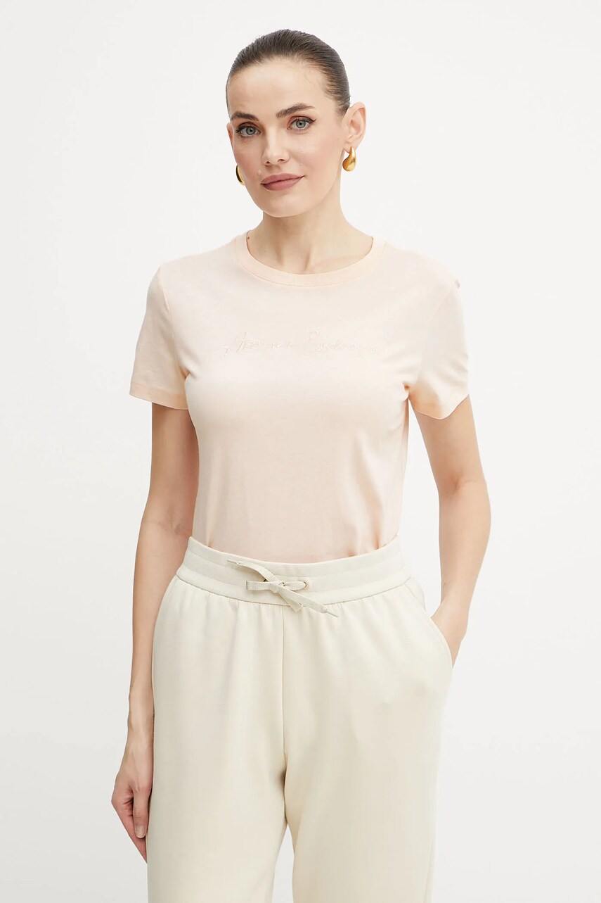 Levně Bavlněné tričko Armani Exchange růžová barva, XW000839 AF10356