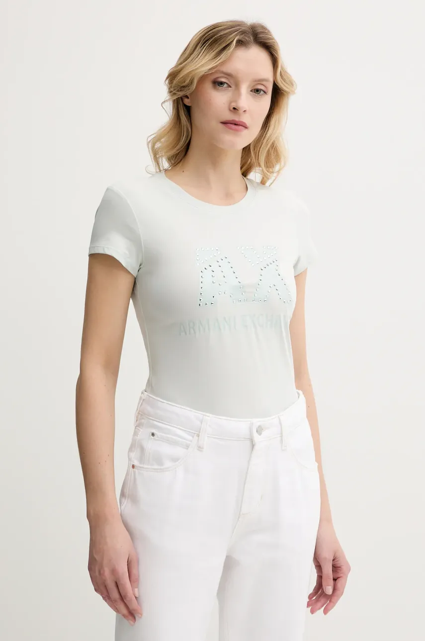 Levně Tričko Armani Exchange dámské, tyrkysová barva, 8NYT86 Y8C7Z
