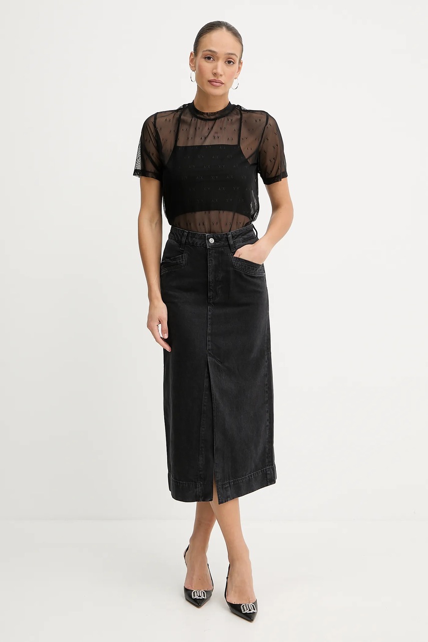 Блузка Armani Exchange цвет чёрный узор XW000533 AF13192