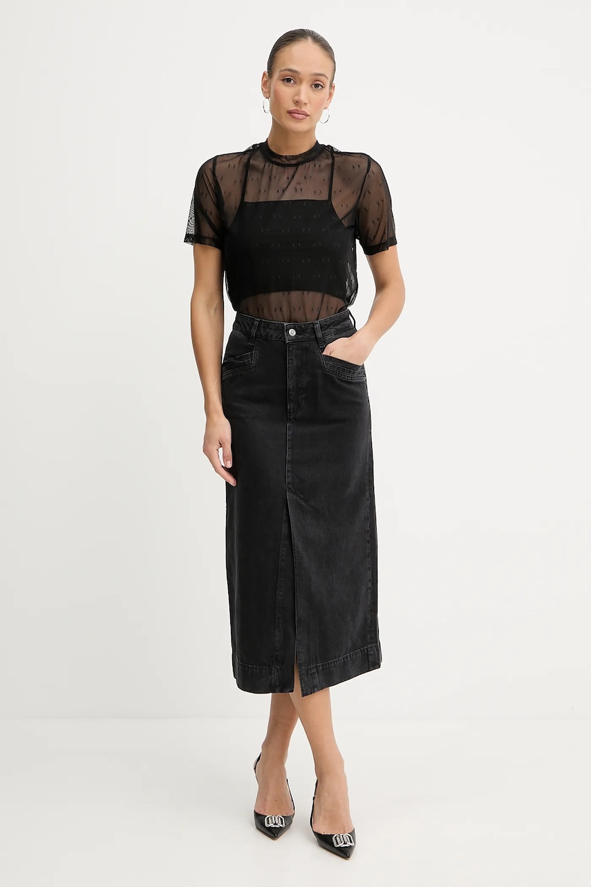 Блузка Armani Exchange цвет чёрный узор XW000533 AF13192 Блузка Armani Exchange цвет чёрный узор XW000533 AF13192