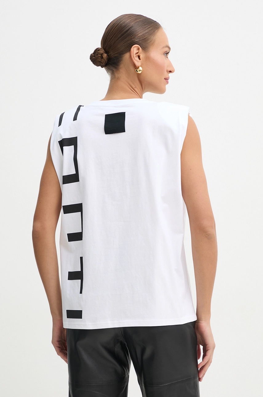 Βαμβακερό τοπ Liviana Conti χρώμα: άσπρο, F5SW60 φωτογραφία