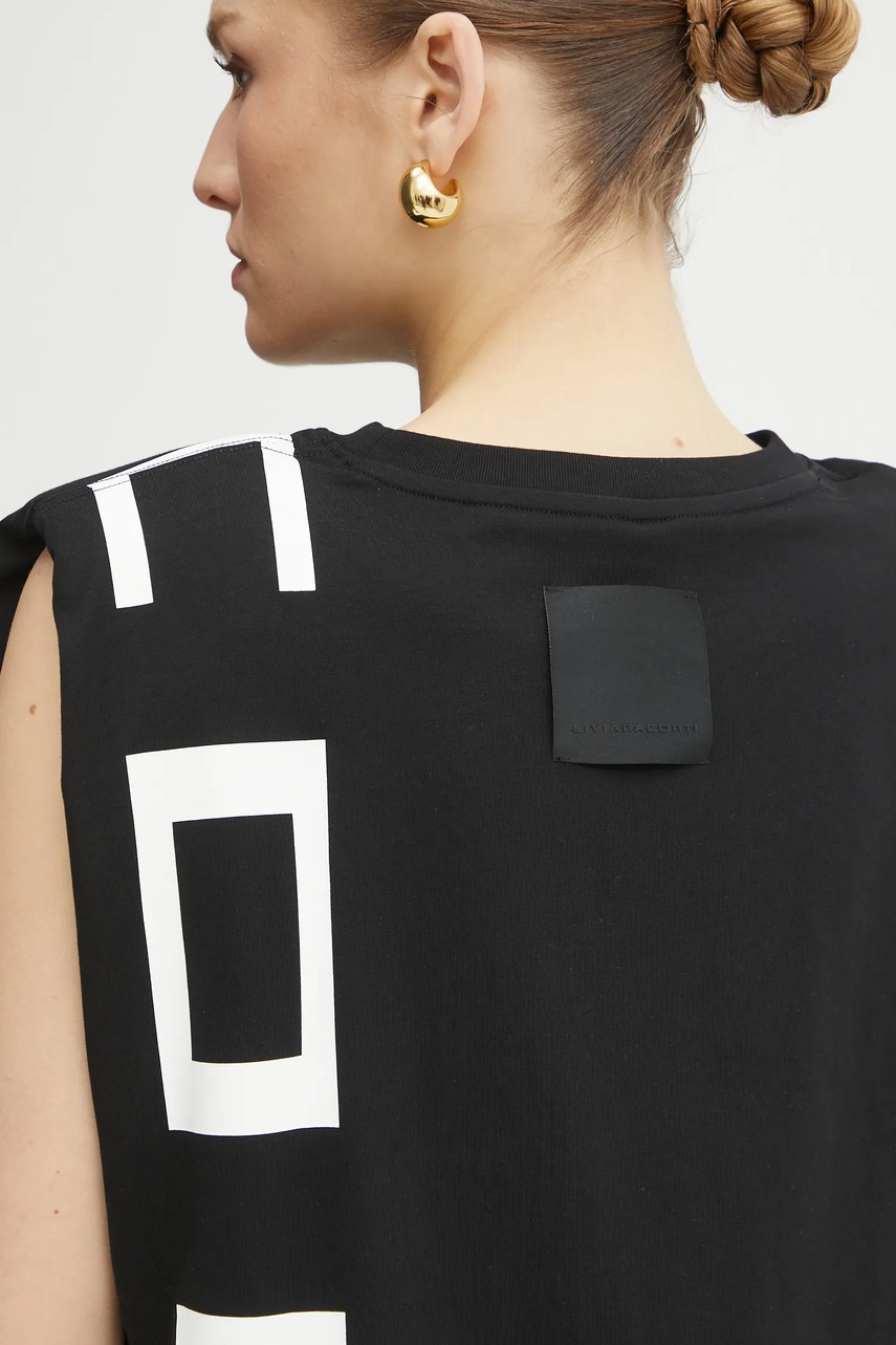 Βαμβακερό τοπ Liviana Conti χρώμα: μαύρο, F5SW60 φωτογραφία